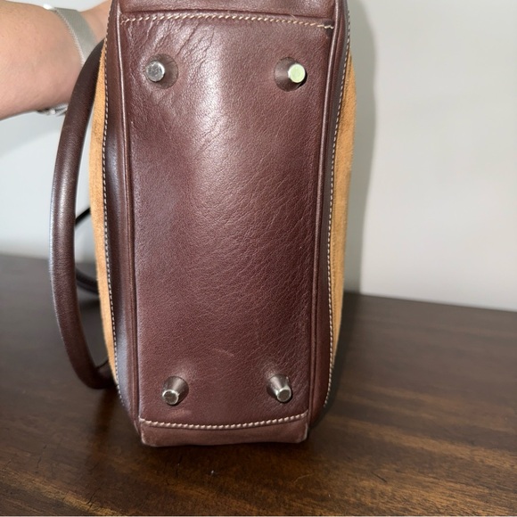 Coach Vintage Leather and Suede Tote Shoulder Bag Brown No L OP-9424 - Picture 11 of 14